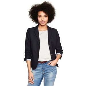 Gap Navy Blue Brass Button Wool Blend Blazer